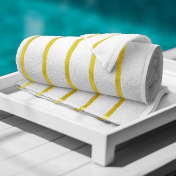 Picture of POOL TOWEL 30X64 #13.0 LBS HORIZONTAL YELLOW STRIPE