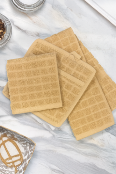 Show details for POTHOLDER 8.5X8.5 WHITE/TAN CHECKED WITH POCKET Picture of POTHOLDER 8.5X8.5 WHITE/TAN CHECKED WITH POCKET